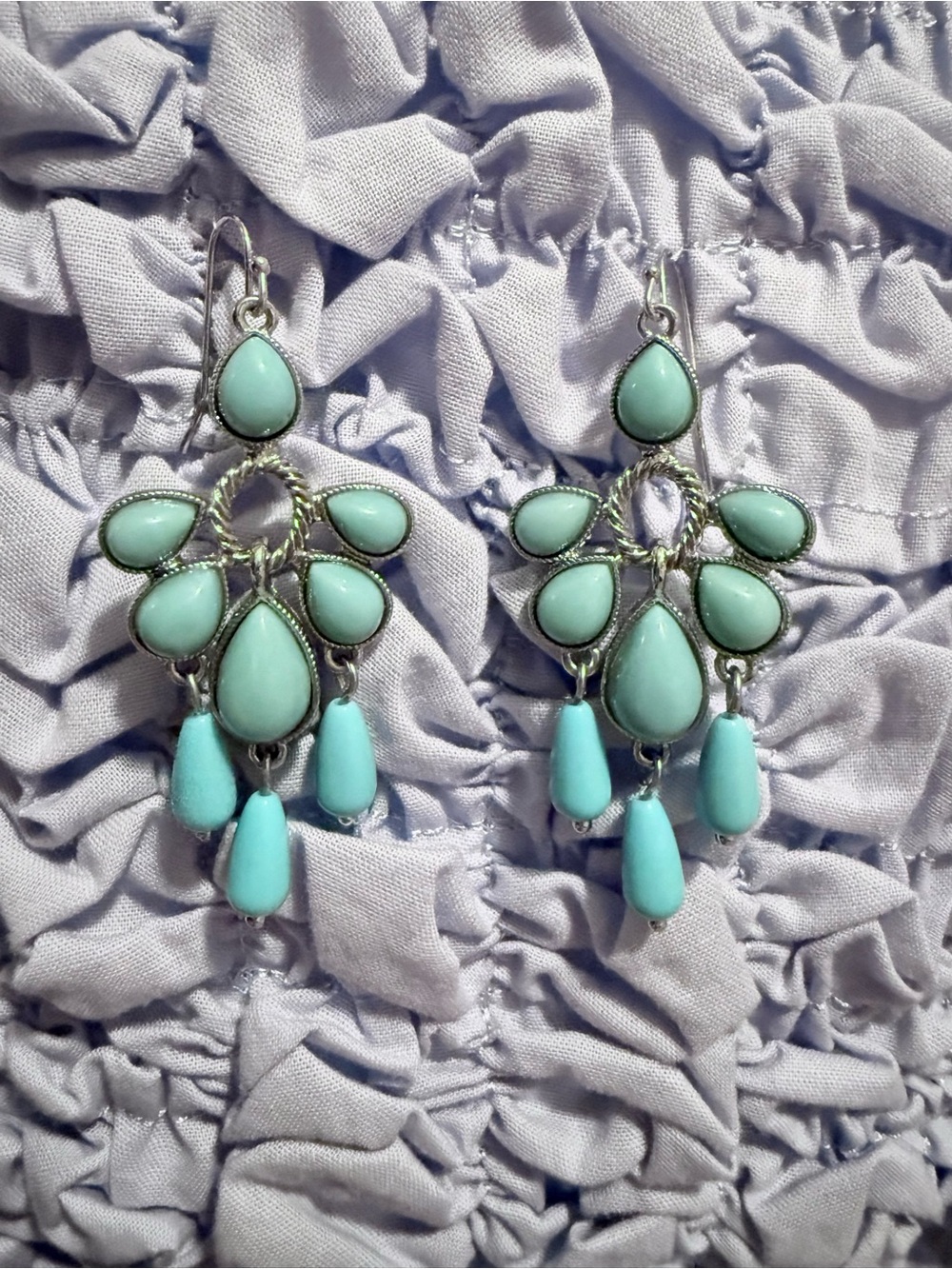 Lia Sophia Rhumba Turquoise Teardrop Chandelier Earrings
